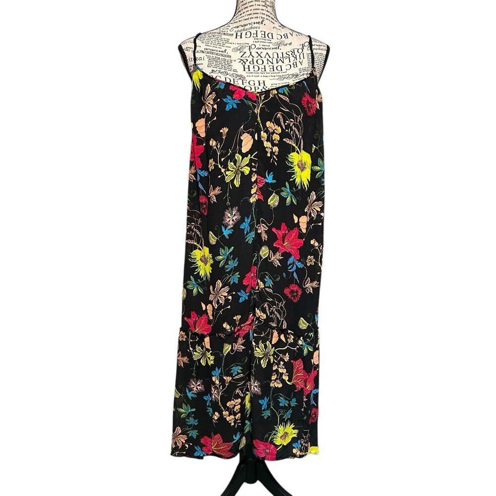 H&M Conscious Womans‎ 6 babydoll neck Tropical Floral Goth Fairy Y2K Boho HOCO